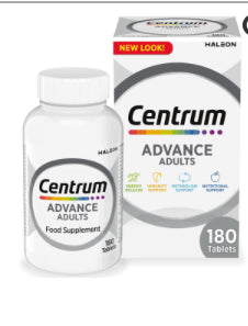 Centrum Advance Multivitamin & Mineral Supplements, 24 essential nutrients including vitamin D, C, Calcium, Daily Multivitamin Tablets, 180ct