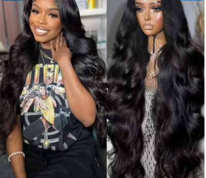 MSGEM 12A 13x6 Lace Front Wigs Human Hair Body Wave Virgin 13x6 HD Transparent Lace Frontal Wigs 180 Density Tiny Knots Pre Plucked Bleached Knots 20 Inch Glueless Human Hair Wigs for Women