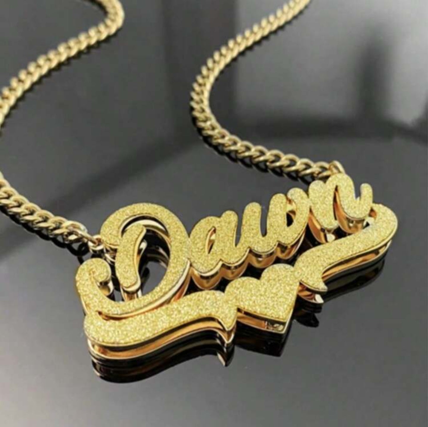 Customized Stainless Steel Double Layer Necklace, Heart & English Letter Clavicle Chain Pendant Jewelry, Ideal Gift For Couples, Friends, Family, Mother's Day, Available In Gold & Silver, Fashionable, Retractable, Simple, Casual, Personalized, Unique Gift